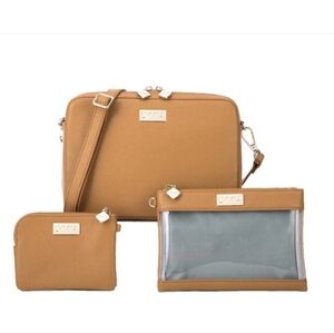 LYMIA Trifecta crossbody & 2 pouches. Iced Latte golden brown *make me an offer*